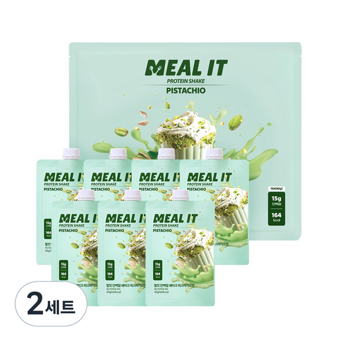 밀잇 식단관리 포켓형 단백질 쉐이크 피스타치오맛, 2세트, 280g