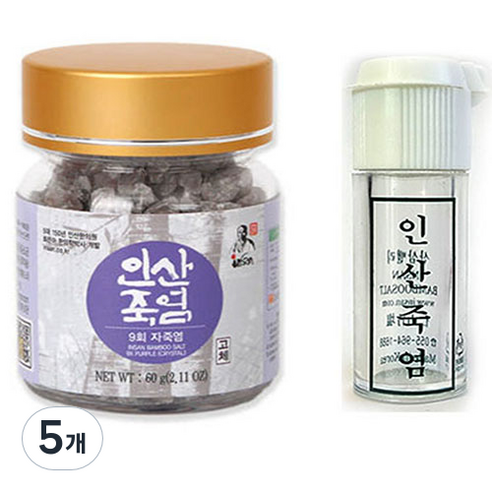 인산죽염 9회 자죽염 고체, 60g, 5개