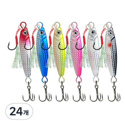 행운을파는낚시 프로모션 메탈지그 6개세트, 30g, 24개