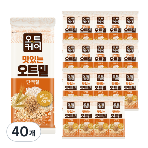오트케어 맛있는 오트밀 단백질 낱봉팩, 40개, 50g