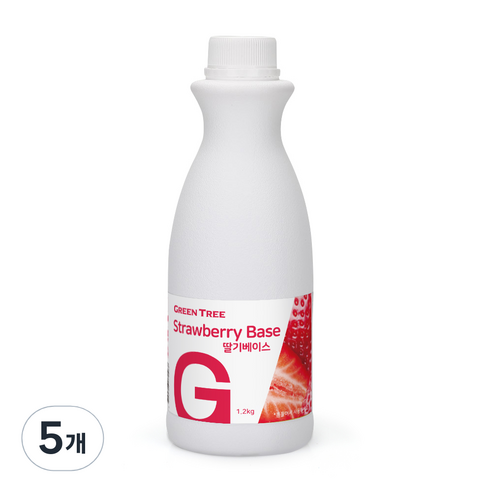 그린트리 딸기 에이드 베이스 1.2kg, 5개