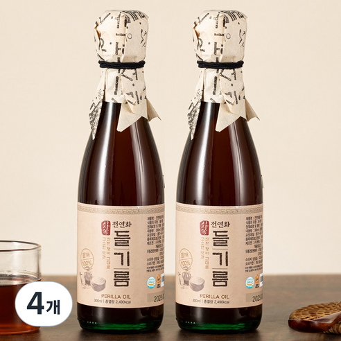 시장쏙 전연화 들기름, 300ml, 4개