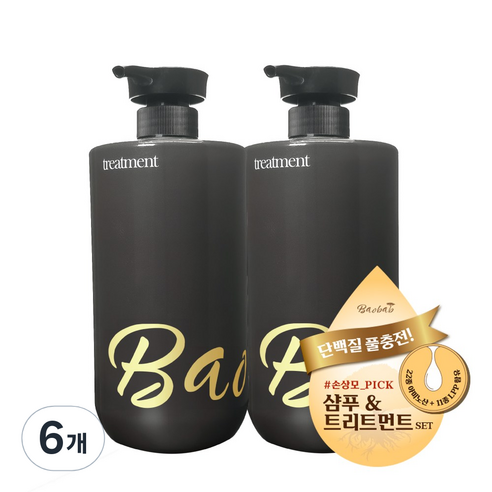 라온바오밥 1+1 약산성 미용실 단백질샴푸18 000ppm930mlx2퍼퓸향, 6개, 930ml