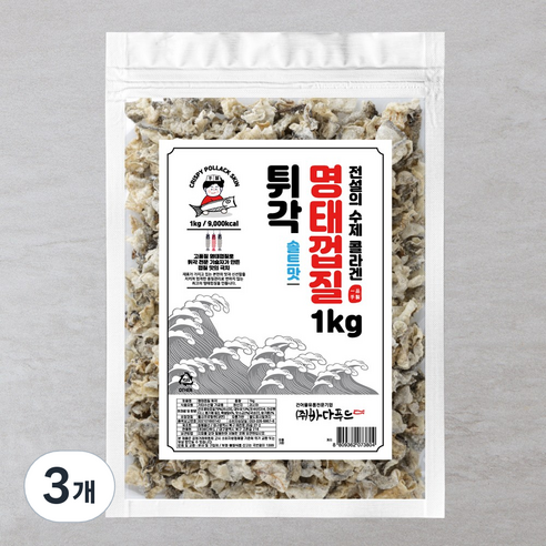 바다푸드 전설의 수제 콜라겐 명태껍질 튀각, 1kg, 3개