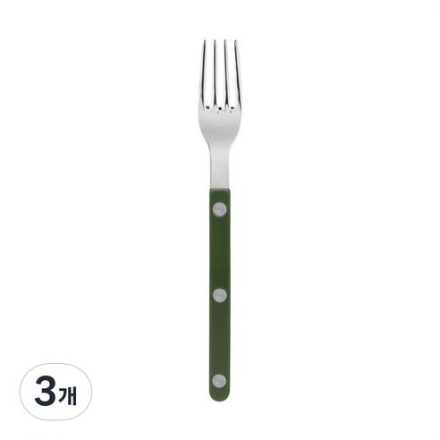 사브르 비스트로 샤이니 식기 커트러리 케익포크, 다크그린, 3개