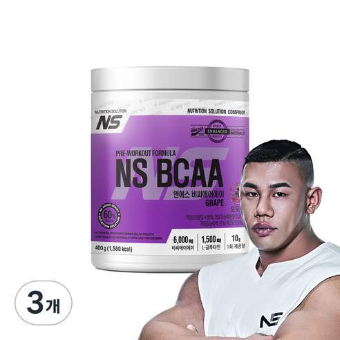 NS BCAA 아미노산 보충제 포도맛 400g, 3개