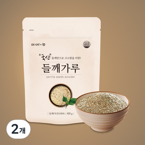 리잇 국산 들깨가루 (국산들깨 100%), 200g, 2개