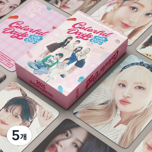 아이브 IVE 2025 시즌그리팅 Colorful Days 포토카드 포카 비공굿 도무송 다꾸, 5개