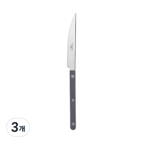 사브르 비스트로 샤이니 식기 커트러리 디너나이프, 그레이, 3개