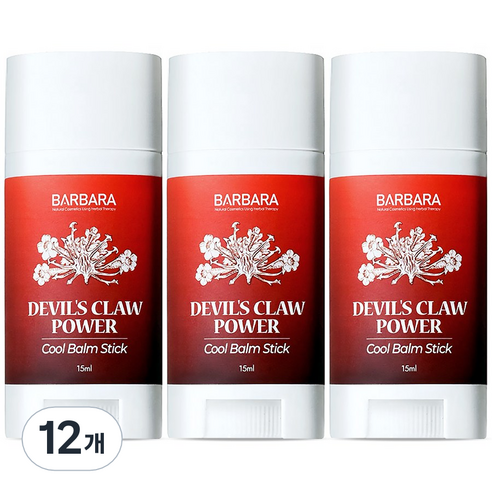 바르바라 악마의발톱 파워 리커버리 쿨밤 스틱, 12개, 15ml