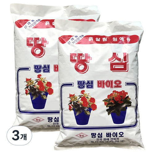 땅심 부엽토 1+1 합 70리터, 3개, 70L