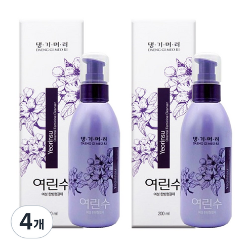 [댕기머리] 여린수 여성청결제 여성세정제, 4개, 200ml