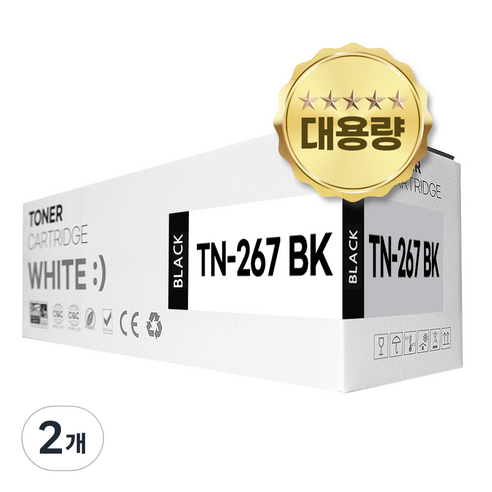 브라더 TN-267 호환 토너 HL-L3210CW MFC-L3750CDW L3551CDW, 2개, 검정