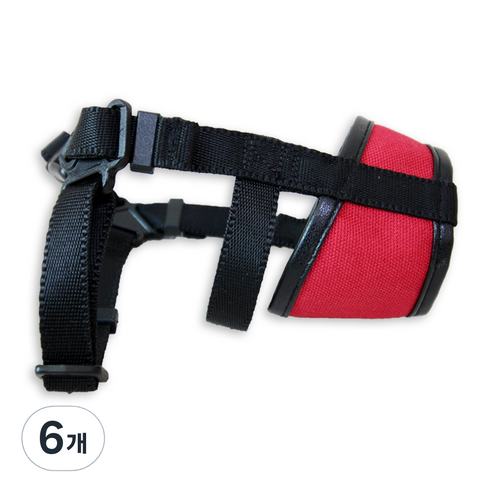 애견 소형견 미어캣 입마개 산책 훈련 짖음방지, 4호(입둘레14cm), 빨강, 6개