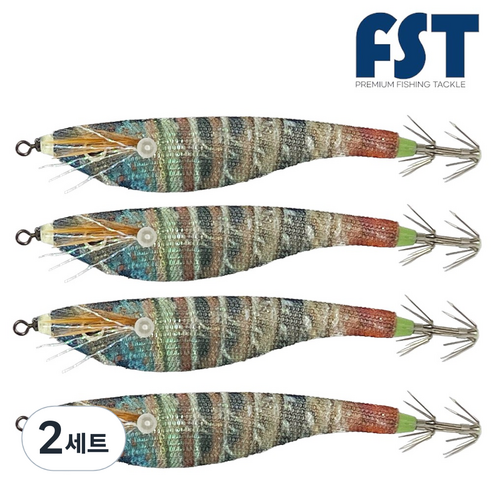 피싱템 한치 삼봉에기 갑오징어에기 FST 블랙타이거스퀴드트랩 ver.2, 2세트, 9g, (11) 닭새우