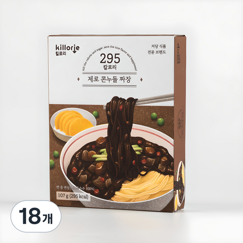저칼로리 저당 제로콘누들 다이어트 짜장 라면, 18개