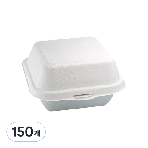 테이크아웃패키지 B003 펄프용기 화이트, 150개, 1세트
