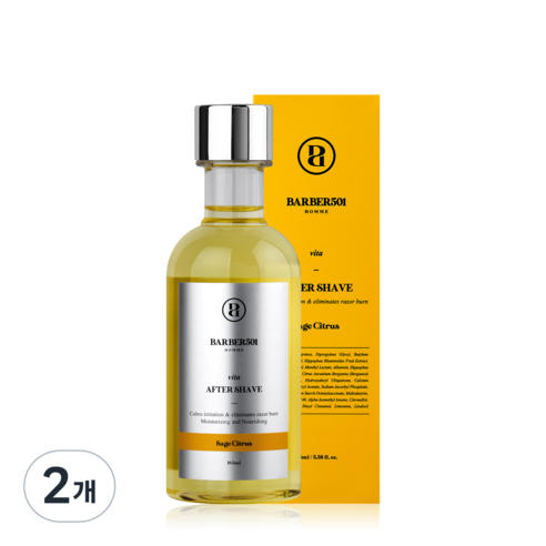 바버501 애프터 쉐이브 케어 옐로우, 165ml, 2개