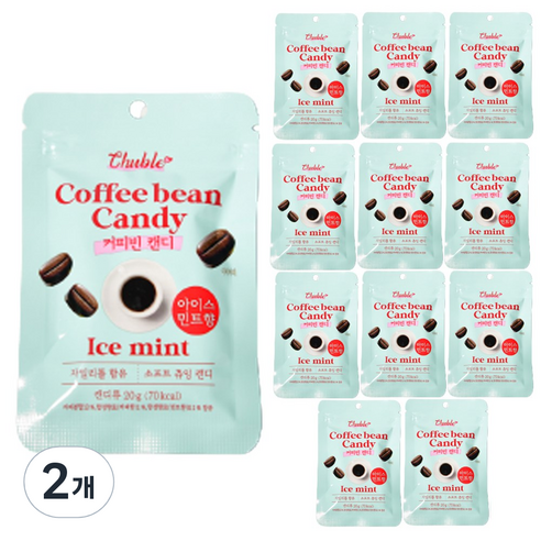 츄블 커피빈 캔디 아이스민트향, 240g, 2개