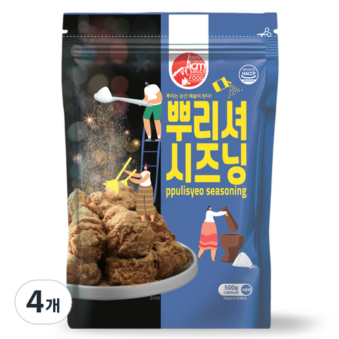 아이엠소스 뿌리셔시즈닝 500g 치킨 감자튀김시즈닝 B땡땡의 뿌링땡맛시즈닝, 4개