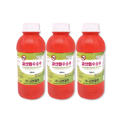 삼현 과산화수소수 35% 250mlx3개 소독제 상처소독 소독세척, 3개, 250ml