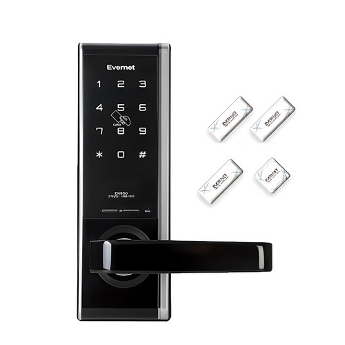 에버넷 무타공 디지털 손잡이 있음 도어락 세트 EN950, 고객직접설치