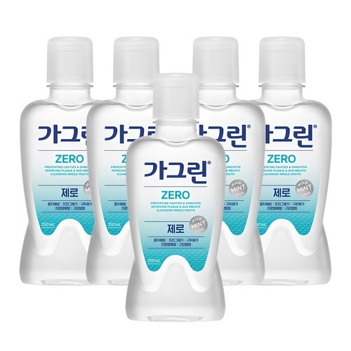 가그린 제로 구강청결제, 250ml, 5개