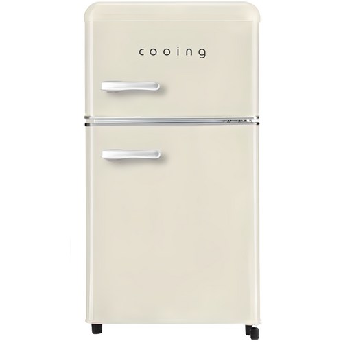 쿠잉전자 레트로 미니 80L 2도어 냉장고, 모던크림, 모던크림, REF-D85C