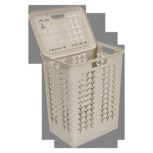 삼각 뚜껑 빨래바구니, 베이지