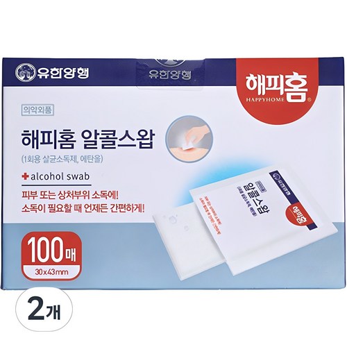 해피홈 알콜 스왑, 100개입, 2개