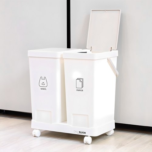 데일리블룸 원터치 분리수거함 20L 2p, white, 41.5 x 24 x 47.2 cm
