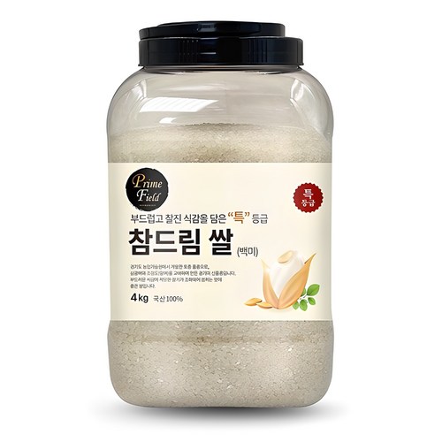 Prime Field 2024년산 햅쌀 경기 참드림 백미, 4kg, 1개