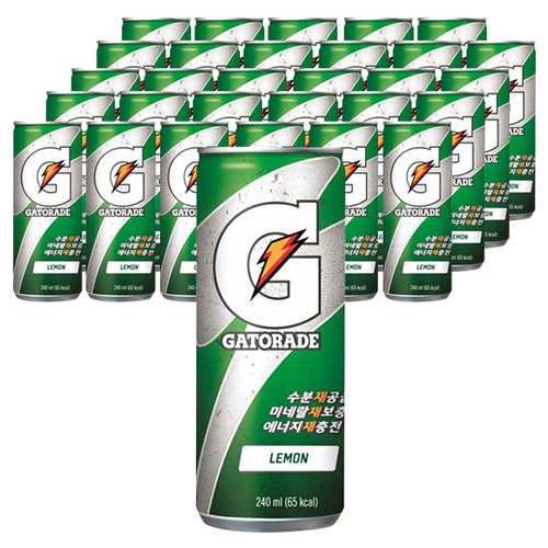 게토레이 레몬 캔, 240ml, 30개 - 이온음료 추천