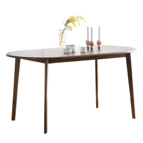 베스트리빙 캔버라 타원형 원목 테이블, 월넛, 6인용