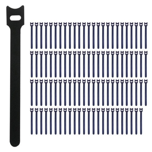 디오셀 깔끔 선정리 찍찍이 케이블타이, 100개, 블랙