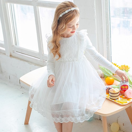 노블엔젤 여아용 프릴 레이스 원피스 No 5611
