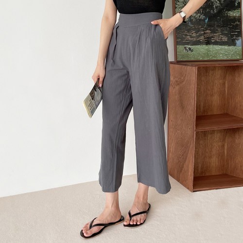 페이퍼먼츠 여성용 편안한 데일리 캐주얼 와이트핏 면 팬츠 13753