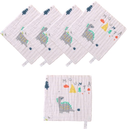 다사바바 6겹 엠보 면 거즈 손수건, 5개, 다이노