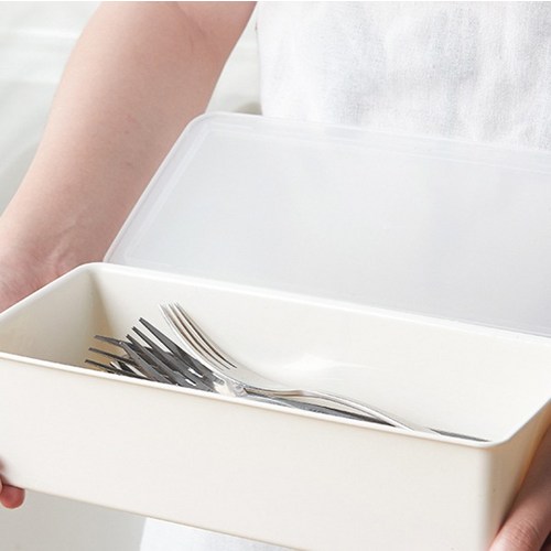 달팽이리빙 퀴진드마망 링클 물빠짐 2구 수저통, 크림화이트, 1개 3