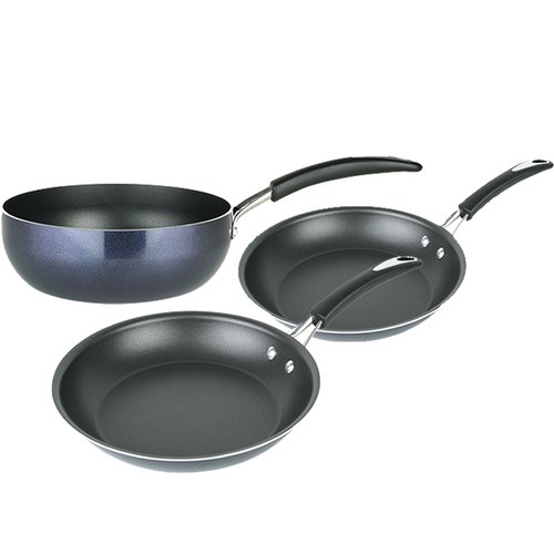 마이어 래디언스 인덕션 프라이팬 웍 뚜껑 세트, 블루, 1세트, 팬 25cm + 팬 28cm + 멀티팬 24cm