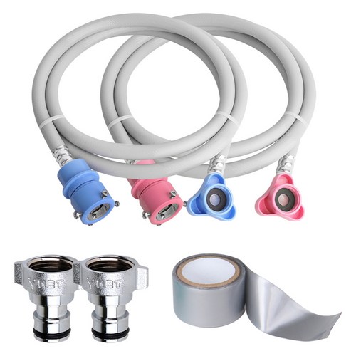 와이넷 세탁기호스 냉온수 풀패키지 세트 2m, 국산세탁기호스2M냉온수풀패키지, 1세트