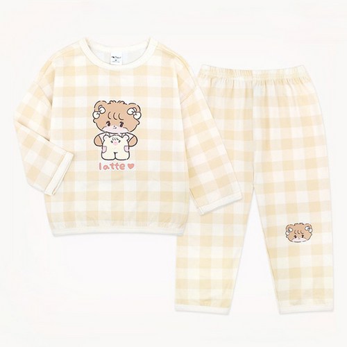 몰리멜리프렌즈 유아용 미코캐릭터즈 체크 소프트피치웜 실내 상하복 세트