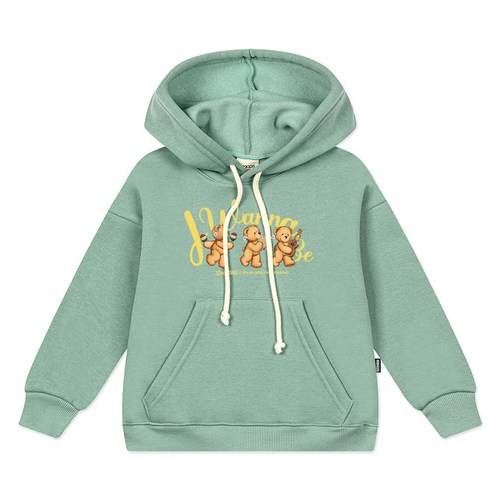 뉴욕꼬맹이 아동용 테디아일랜드 기모 오버핏 후드 티셔츠 T167