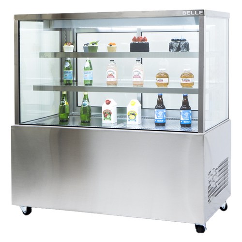 BELLE 프리미엄 쇼케이스 사각 뒷문형 실버 방문설치, JSB-1200S