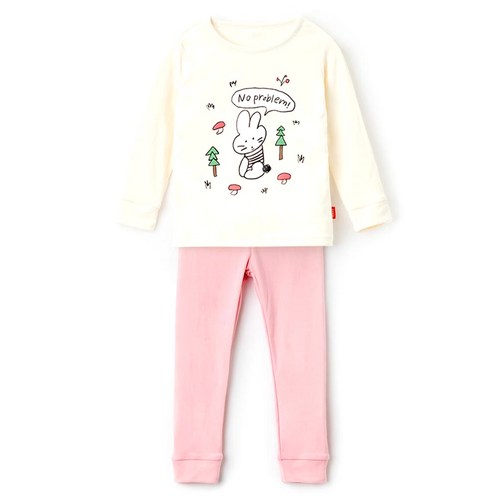 오즈키즈 여아용 하양토끼 실내 상하의 세트