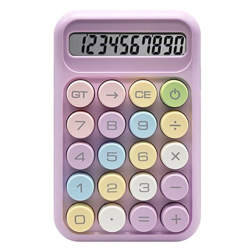 파스텔라 레트로 계산기 PC-101, 라이트퍼플, 1개