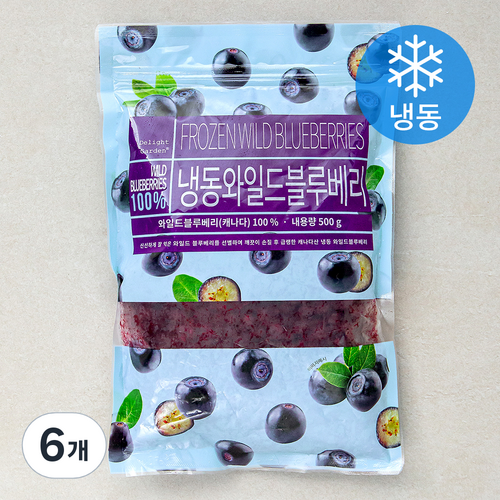 캐나다산 와일드블루베리 (냉동), 500g, 6개