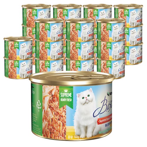 비스트로 고양이용 흰살참치와 닭안심 캔, 160g, 24개입