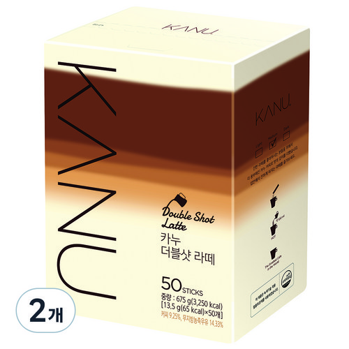 맥심 카누 더블샷 라떼, 13.5g, 50개입, 2개