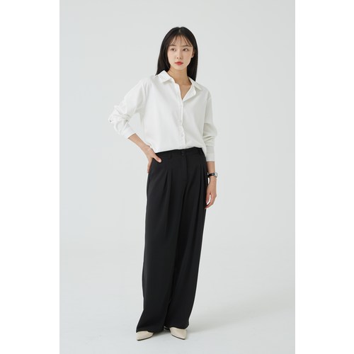 ANYOU 여성용 실크감성 루즈핏 블라우스 셔츠 4